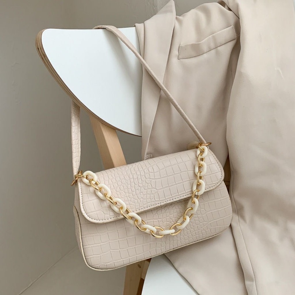 Túi Kẹp Nách Chất Da Rắn Kiểu Dáng Trẻ Trung Tặng Kèm Dây Cầm Tay Size 23