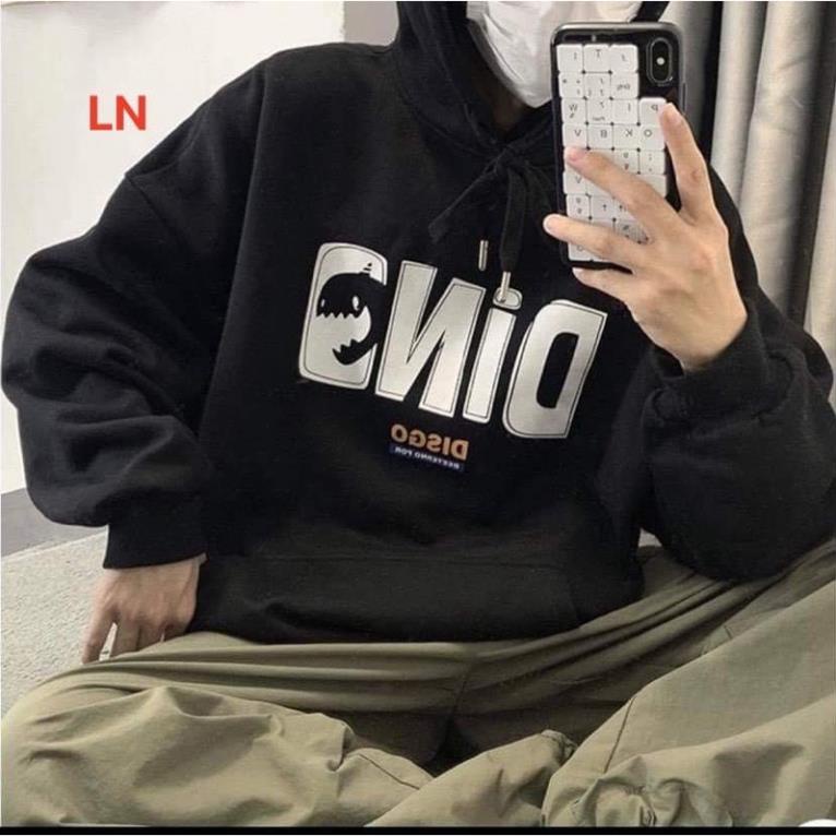 Áo hoodie nỉ mũ xanh đen chất đẹp DINO