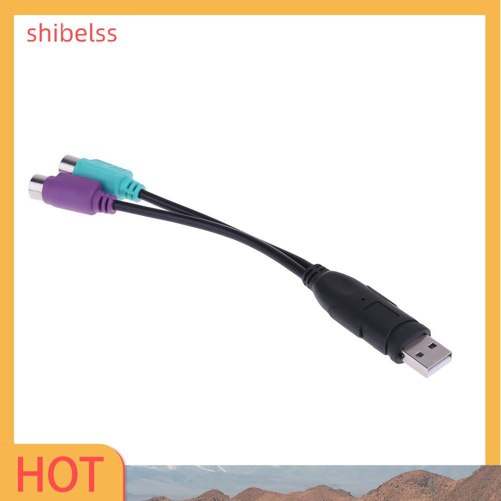 Shibelss USB to PS2 Cable Male to Female PS/2 Adapter Converter Extension Cable