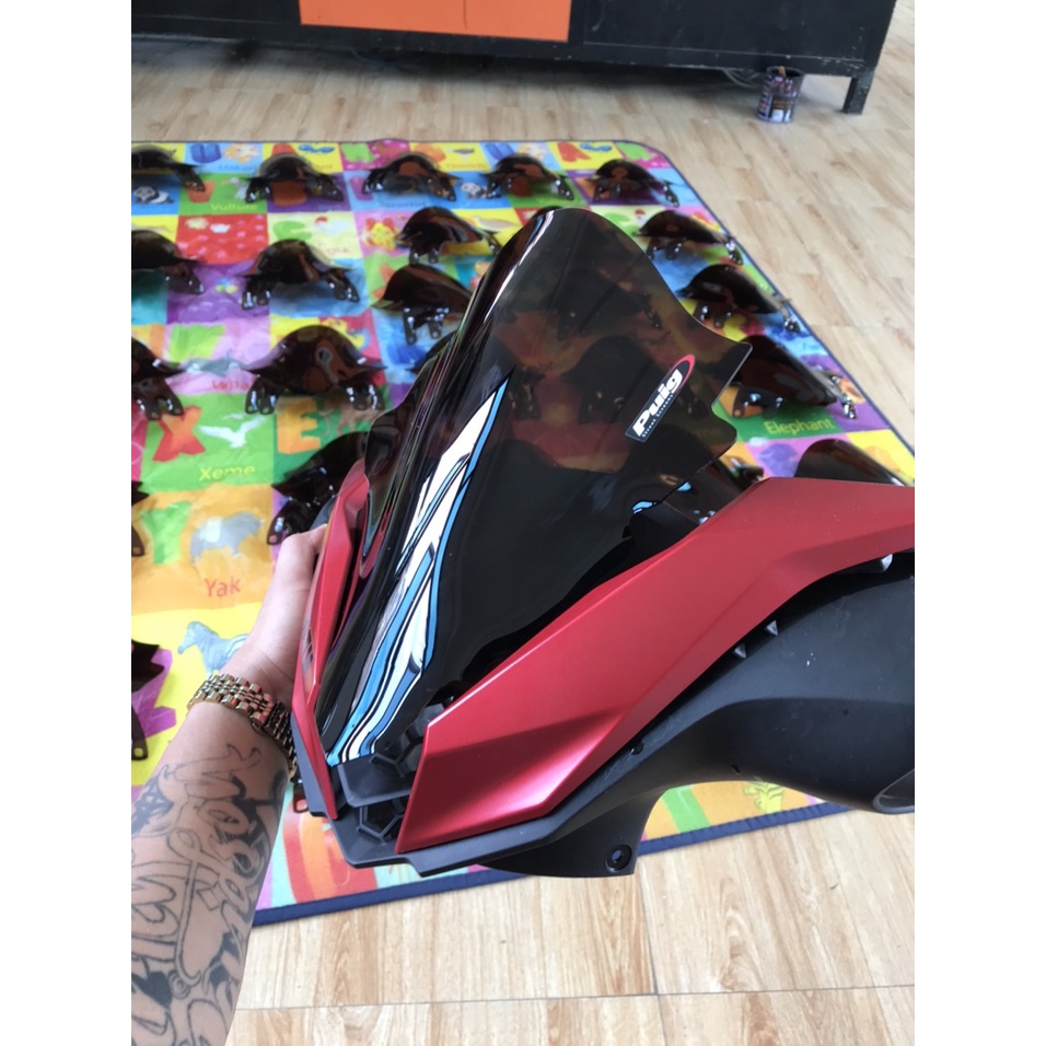 mão winner x v3, kính chắn gió kiểu bmw độ winner x v3