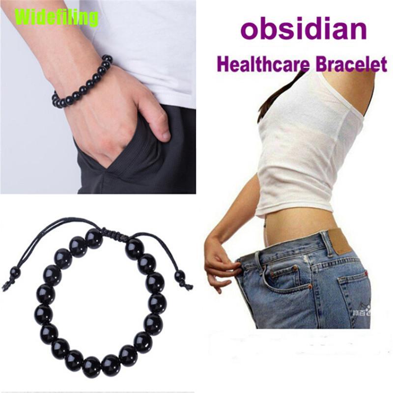 Vòng Tay Đá Obsidian Tròn Chăm Sóc Sức Khỏe Giảm Cân Thời Trang Mùa Hè