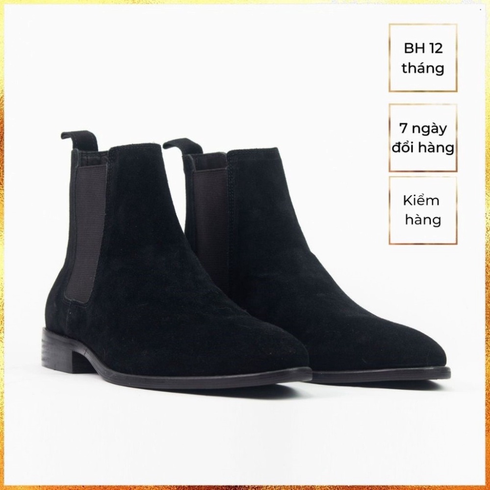 Chelsea Boots thời trang nam màu đen chất liệu da lộn | BigBuy360 - bigbuy360.vn