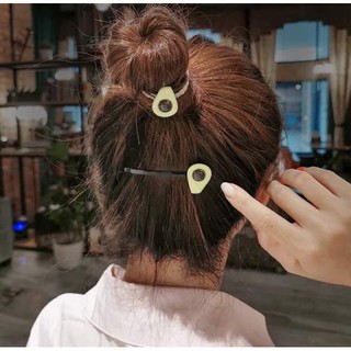 Set dây chun buộc tóc và cặp tóc quả bơ - Phụ kiện cột tóc