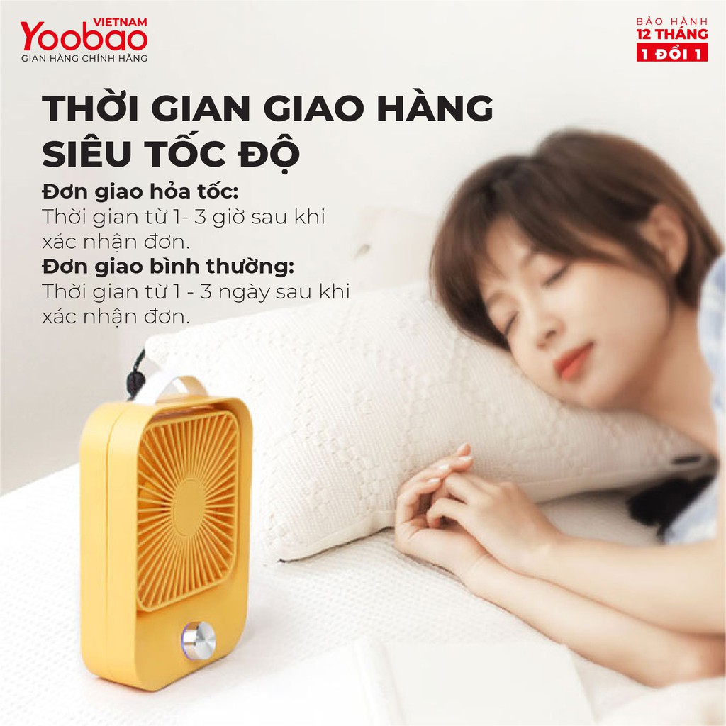 Quạt sạc mini để bàn làm việc YOOBAO LJQ-119 2400mAh - Chạy liên tục lâu - Hàng chính hãng - Bảo hành 12 tháng 1 đổi 1 | BigBuy360 - bigbuy360.vn