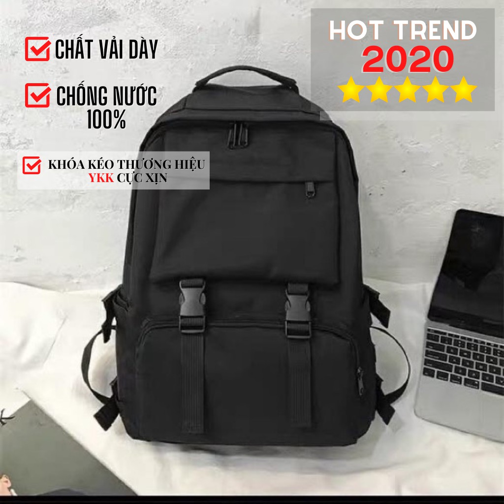 Balo Ulzzang Unisex nam nữ vải xịn chống nước nhiều ngăn tiện dụng có ngăn đựng laptop đi học đi chơi