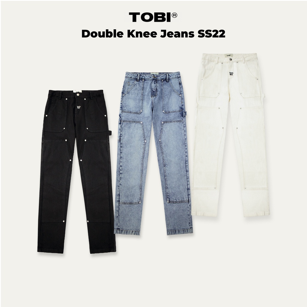 Quần Jean Ống Suông Double Knee TOBI