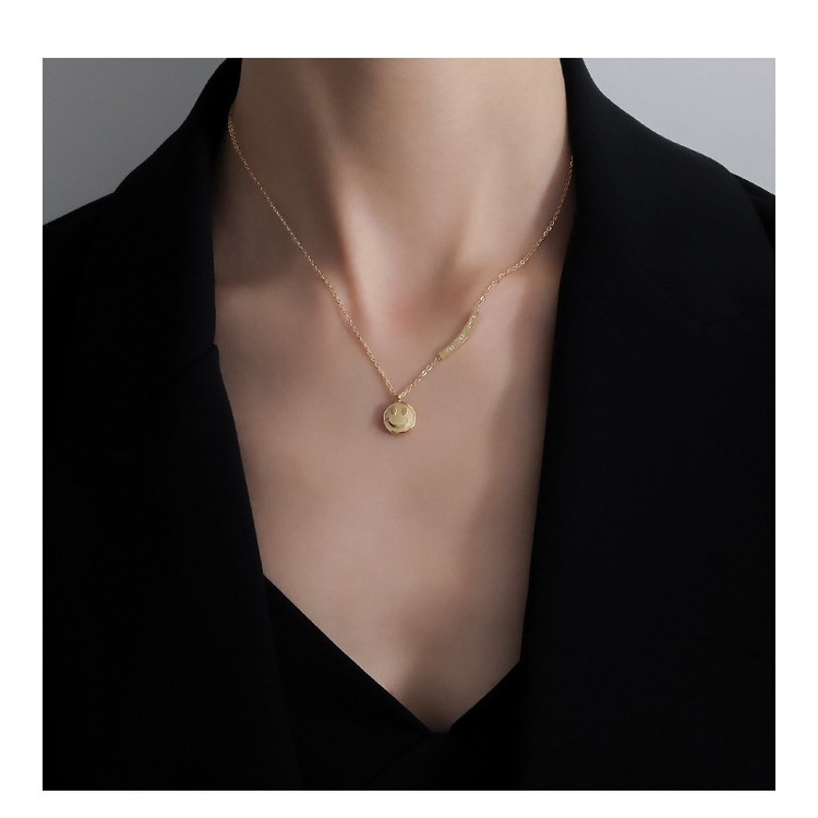 [FreeShip] Dây chuyền nữ titan vòng cung mặt cười X2-311 - CAM KẾT KHÔNG BAY MÀU