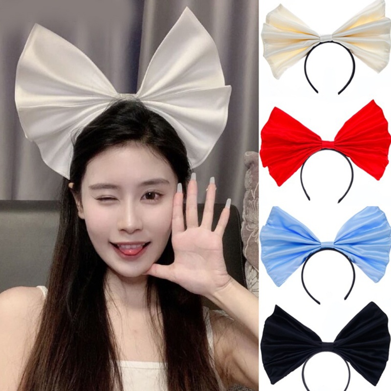 Băng Đô Nơ Lớn Bằng Satin Dùng Chụp Ảnh Halloween Dành Cho Nữ