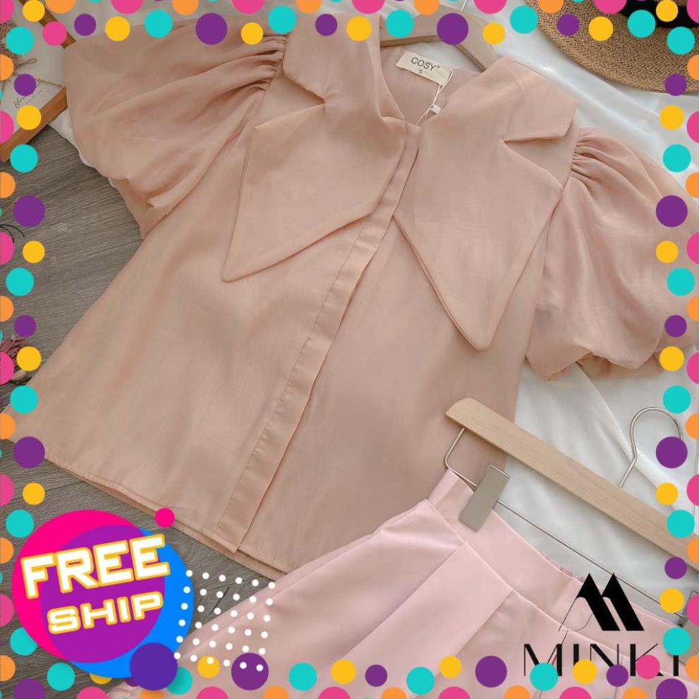 [SALE_SỐC_45%] [ HÀNG THIẾT KẾ] SET ÁO CỔ NHỌN VÀ CHÂN VÁY XẾP LY - CHẤT LIỆU TƠ CAO CẤP - MÀU HỒNG [SIÊU PHẨM] | BigBuy360 - bigbuy360.vn