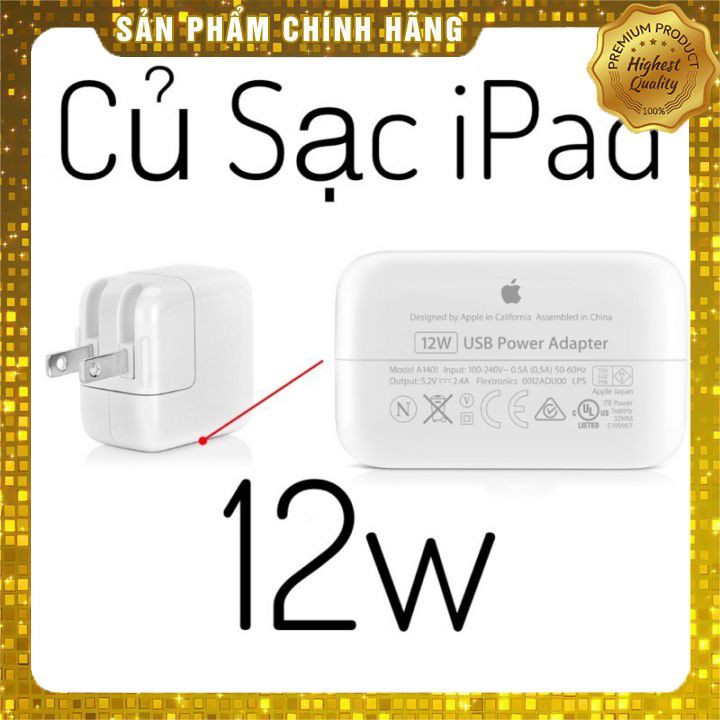 [HÀNG CHÍNH HÃNG + BH 1 NĂM] Củ Sạc Apple 12w Chính Hãng Cho Ipad, Sạc Nhanh Cho Iphone - Hàng Zin Bóc Máy