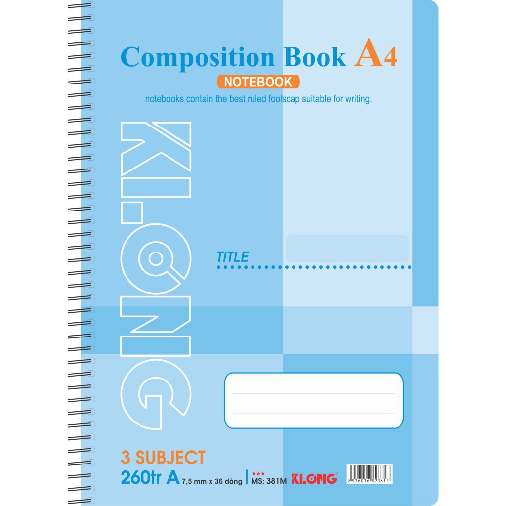 Sổ lò xo Klong Composition Book - 260 trang; MS 381M