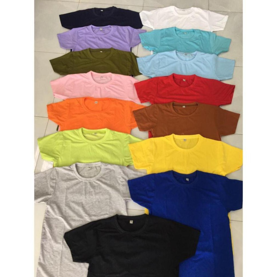 Áo Thun Trơn Trắng Đen Cotton 65-35 Size S M L - Áo thun Cotton nam, nữ tay ngắn, cổ tròn