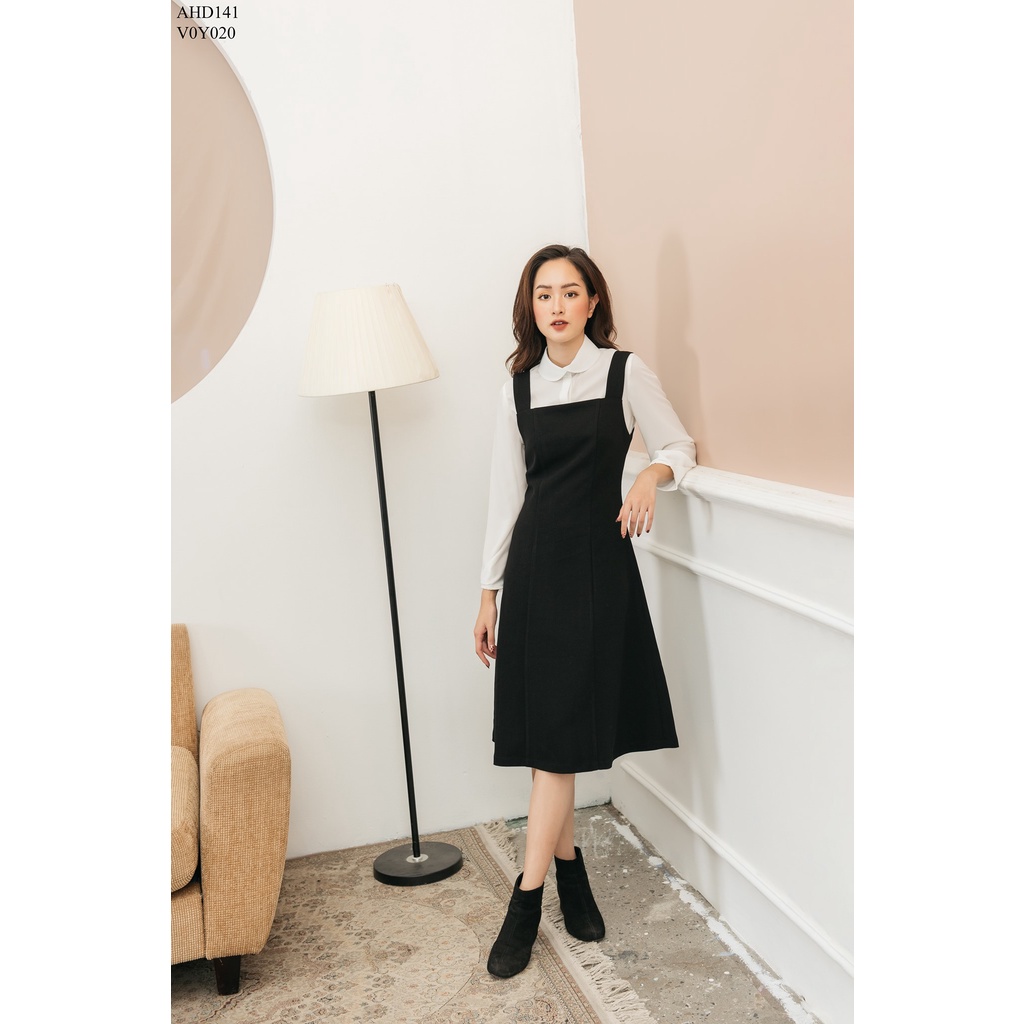 Áo sơ mi basic cổ sen ly tay TIINSTORE AHD141