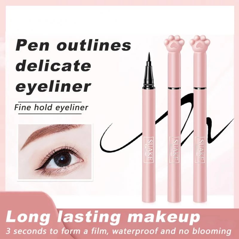 Bút Kẻ Mắt Dạng Lỏng Màu Đen Chống Thấm Nước Lâu Trôi Không Dễ Nhòe Thiết Kế Hình Móng Vuốt Mèo Độc Đáo