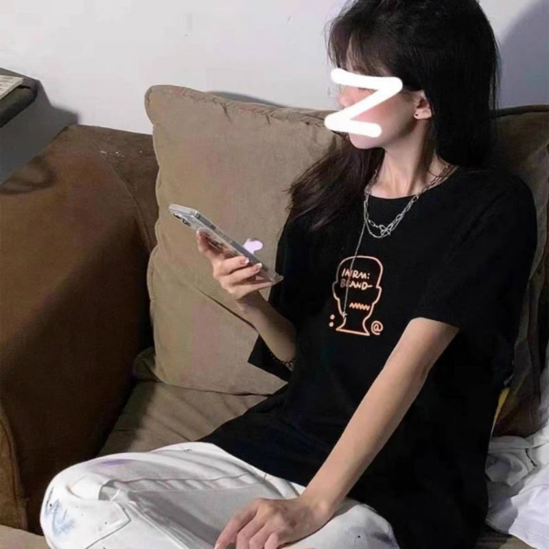 Bộ Đồ Thun BRAND Quần Kaki Trắng Nữ[FREESHIP]Set áo phông tay lỡ kèm quần ống rộng năng động, trẻ trung