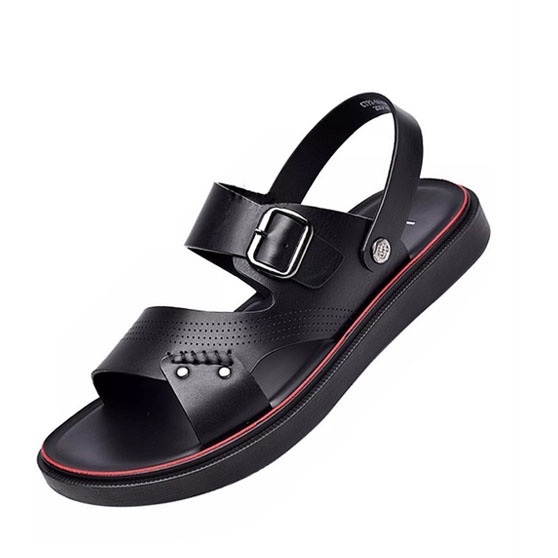 Dép Da Nam Đế Cao Su Đúc Nguyên Khối Cao Cấp, Dép quai hậu nam