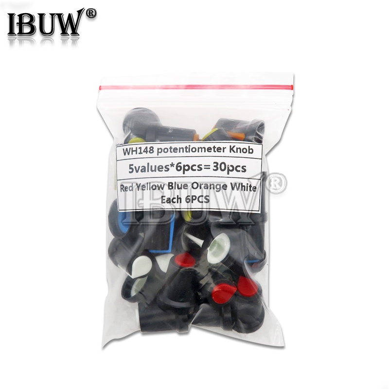 Set 30 Nút Vặn Chiết Áp 15X17mm 6mm WH148 B10K 5X17