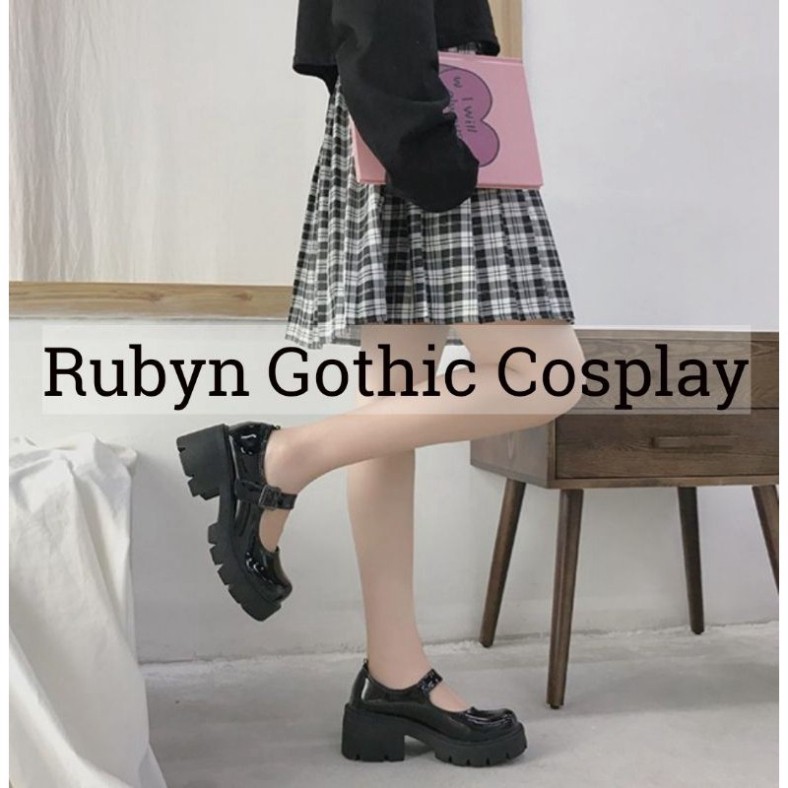 🍁 Giày Lolita Oxford đế cao cosplay học sinh Nhật Bản ( BÓNG VÀ NHÁM )