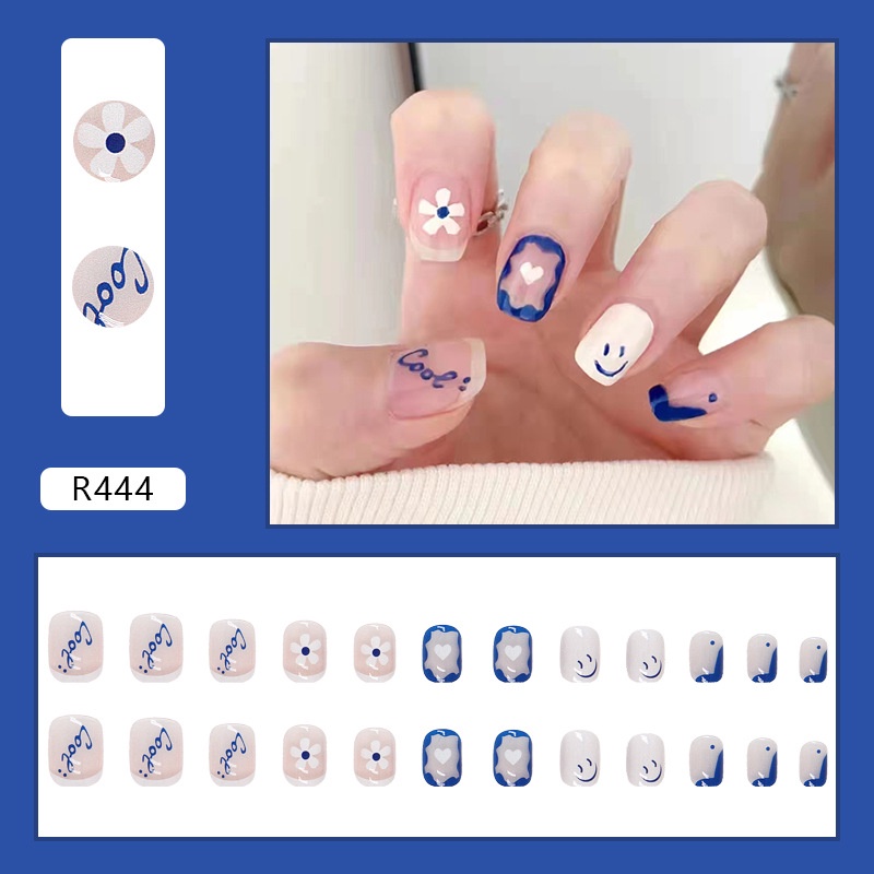 Bộ 24 móng tay giả đính đá mẫu mới Én nail đẹp [R421-460]