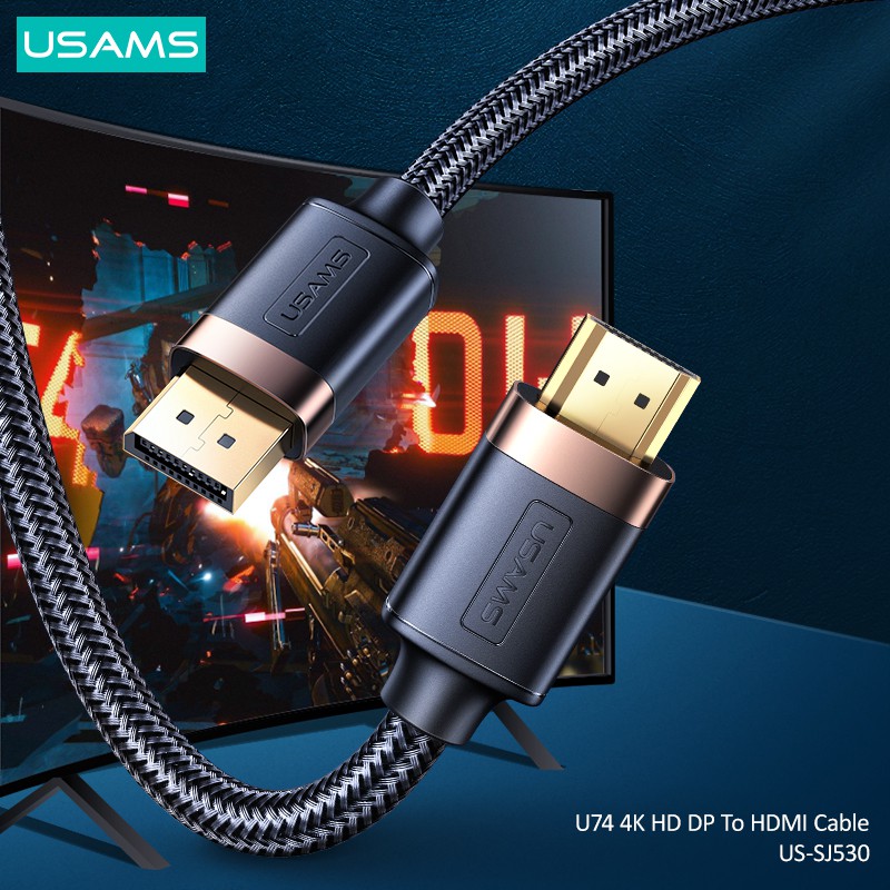 Dây Cáp Âm Thanh / Video USAMS U74 2m 3m 4K 144Hz Ultra HD HDMI-Compatible DP Cho TV Box PSP 5 4 3