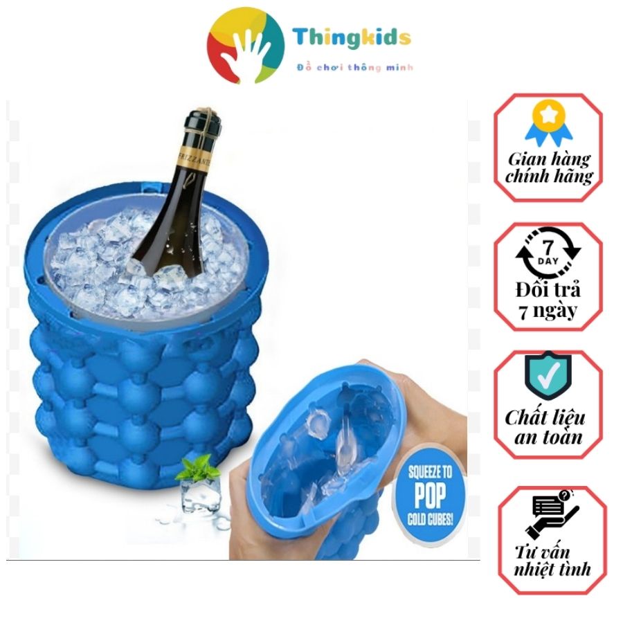 Cốc làm đá silicol thông minh có nắp đậy tiệt trùng - Thingkids