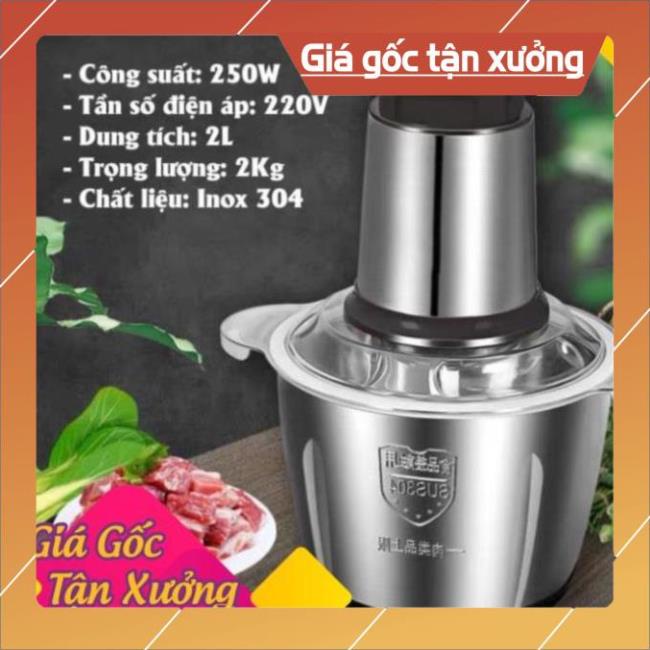 Máy Xay Thịt Cối Inox 304 4 Lưỡi Đa Năng Công suất 250w, Máy Xay Thực Phẩm Cầm Tay Siêu Khỏe Bear Dễ Dàng Sử Dụng 1 3