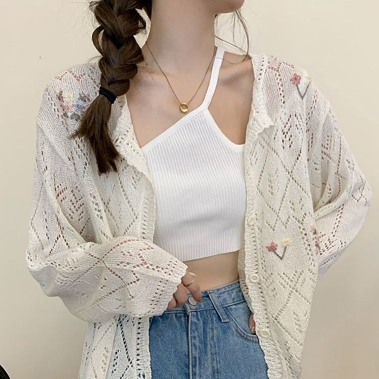 Áo Khoác cardigan Dệt Kim Mỏng Dáng Rộng Thời Trang Mùa Hè Dành Cho Nữ