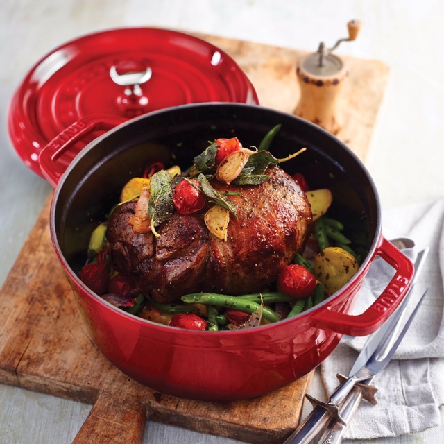 🇩🇪NỒI GANG STAUB CAO CẤP 24cm đỏ cherry MADE IN FRANCE -chính hãng đủ Bill từ Đức🇩🇪