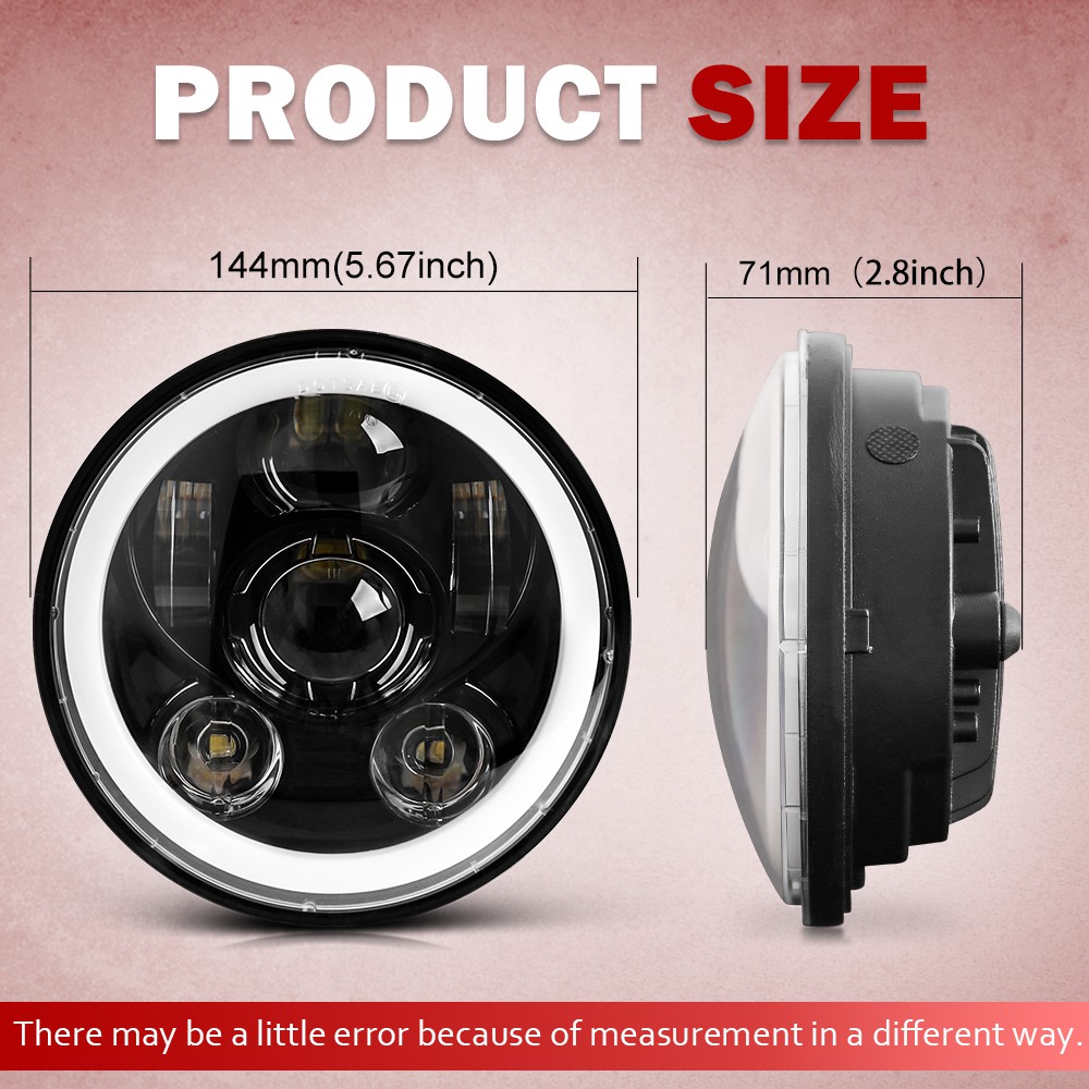 Đèn pha chạy ban ngày 5.75 inch màu vàng bóng LED H4 tròn 5‘3/4&quot; siêu sáng DOT cho ô tô/ xe máy