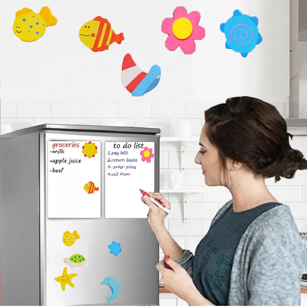 Bộ 12 nam châm dán tủ lạnh hình động vật hoạt hình nhiều màu sắc cho bé