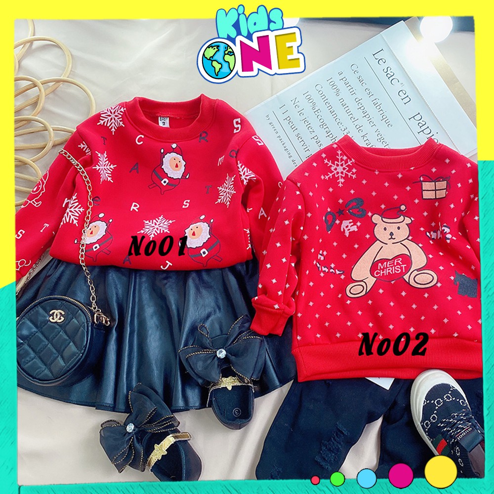 Áo Nỉ Bông Noel Giáng Sinh Thu Đông Cho Bé Trai Và Bé Gái Size 8-25kg KidsOne ANoel02