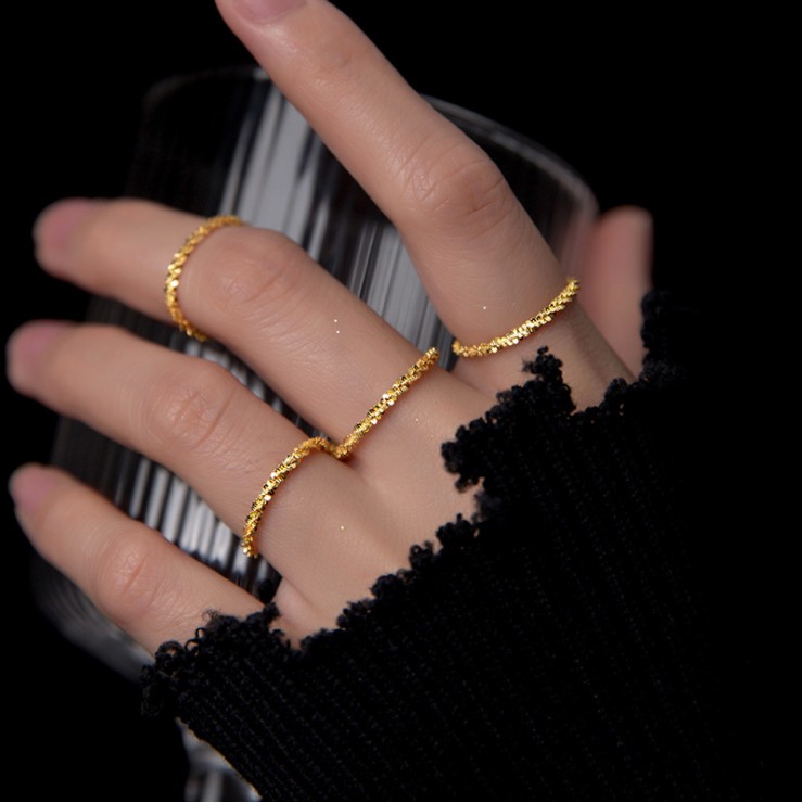 Nhẫn kim loại mạ bạc đơn giản xinh xắn cho nữ