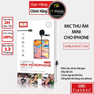 Mua  Mã ELHACE giảm 4% đơn 300K  Mic Thu Âm Mini Cho Điện Thoại Dành Cho iPhone Earldom E36