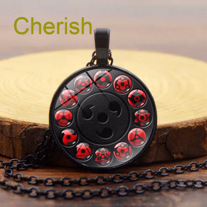 Vòng cổ Mặt Tròn Hình Đôi Mắt Sharingan Anime Naruto Shippuden Cổ Điển