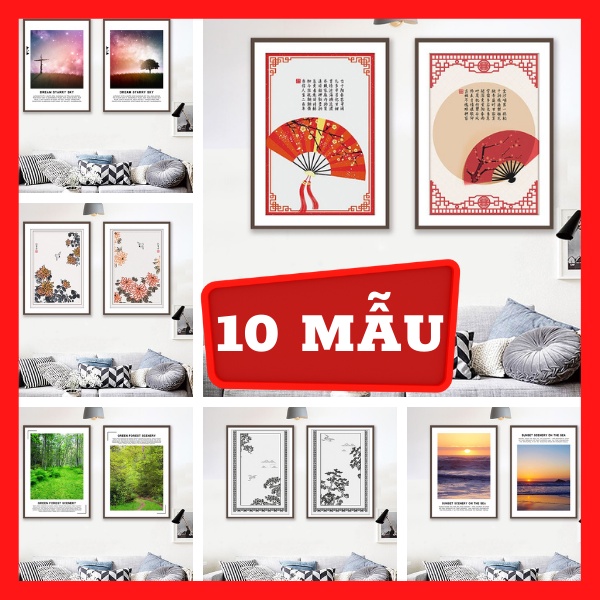 Bộ 2 - Tranh treo tường - Trang trí phòng khách Hiện đại/Gỗ MDF Hàn Quốc chống ẩm mốc, mối mọt TD20