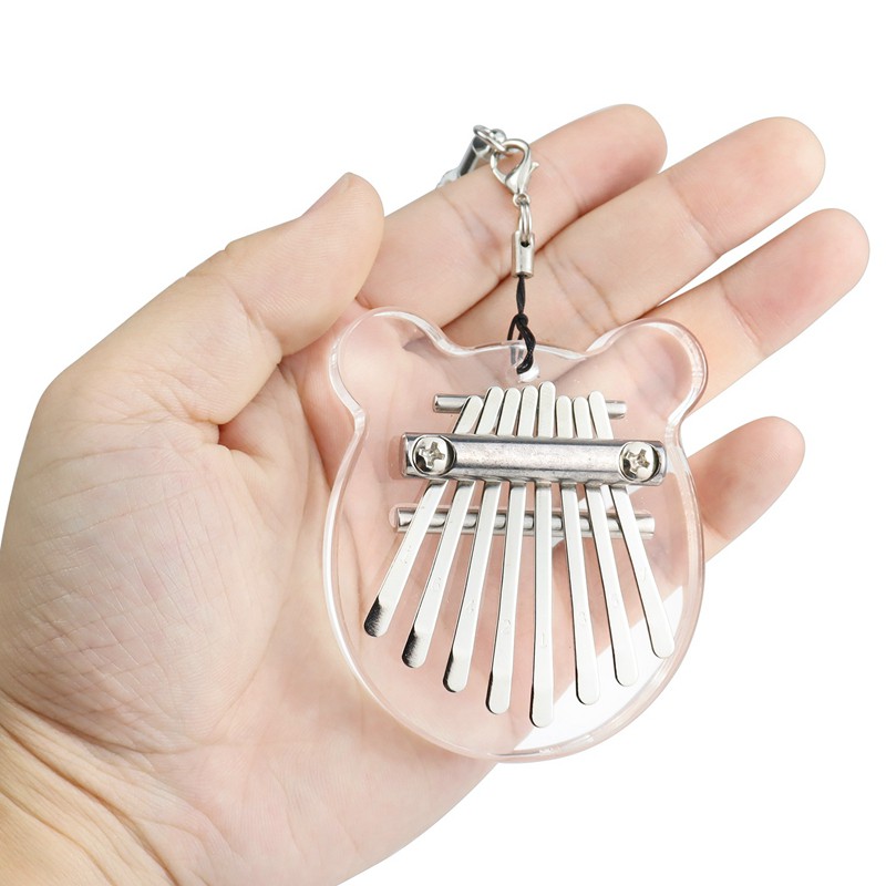 Đàn Kalimba 8 Phím Bằng Acrylic Trong Suốt Kèm Dây Đeo