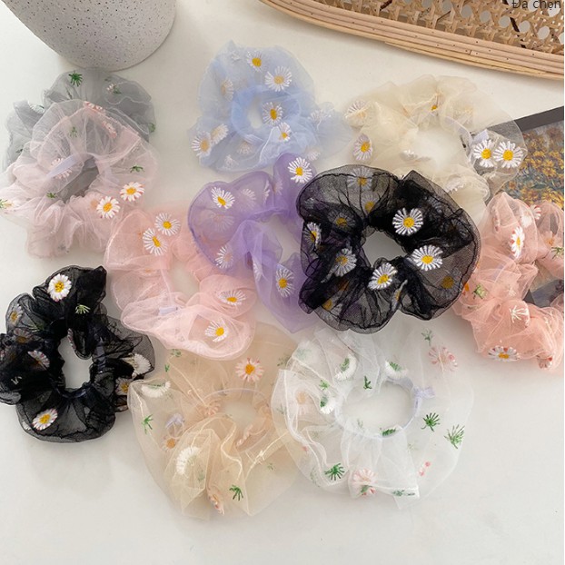 [RẺ VÔ ĐỊCH] Dây chun buộc tóc scrunchies hoa cúc họa mi Hàn Quốc - Phụ kiện cột tóc