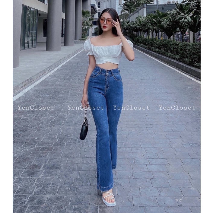 Hình chính chủ YenCloset  - Áo croptop xô cột nơ lưng nữ tính, xinh xỉu
