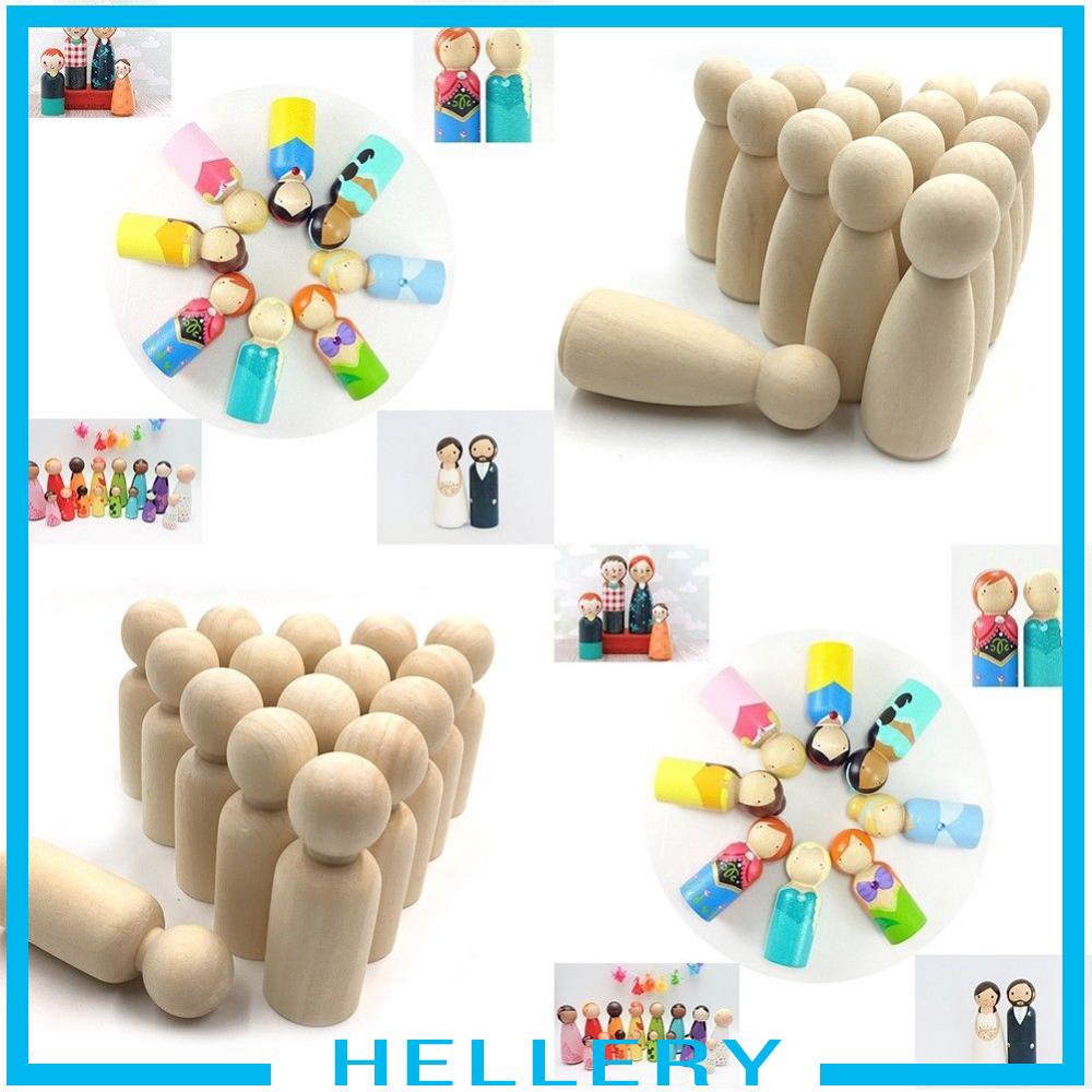 [HelleryVN] Set 20 Búp Bê Gỗ Hình Người Bodies Tự Nhiên Chưa Hoàn Thiện