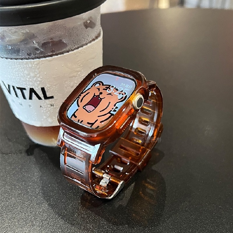 Ốp Silicone Trong Suốt Kiểu Dáng Thể Thao Mới Cho Apple Watch 7 6 SE 5 4 3 2 iwatch 45mm 41mm 40mm 44mm 42mm 38mm