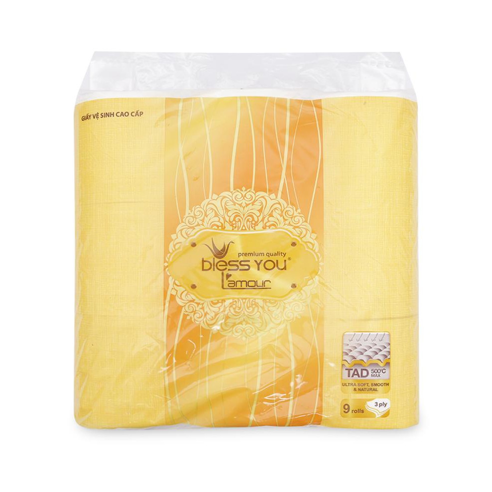 Giấy Vệ Sinh Bless You L'Amour (9 Cuộn X 3 Lớp) (Sale)