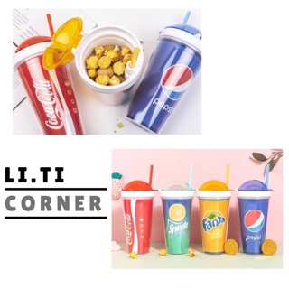 LY NHỰA KÈM KHAY ĐỰNG SNACK