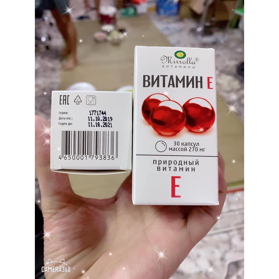 Vitamin E 270 ui  Mirrolla Nga hộp 30v ( hàng xách tay )