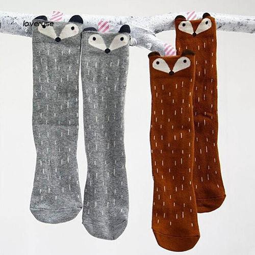 Tất đầu gối chất Cotton hoạ tiết chú cáo đáng yêu cho bé