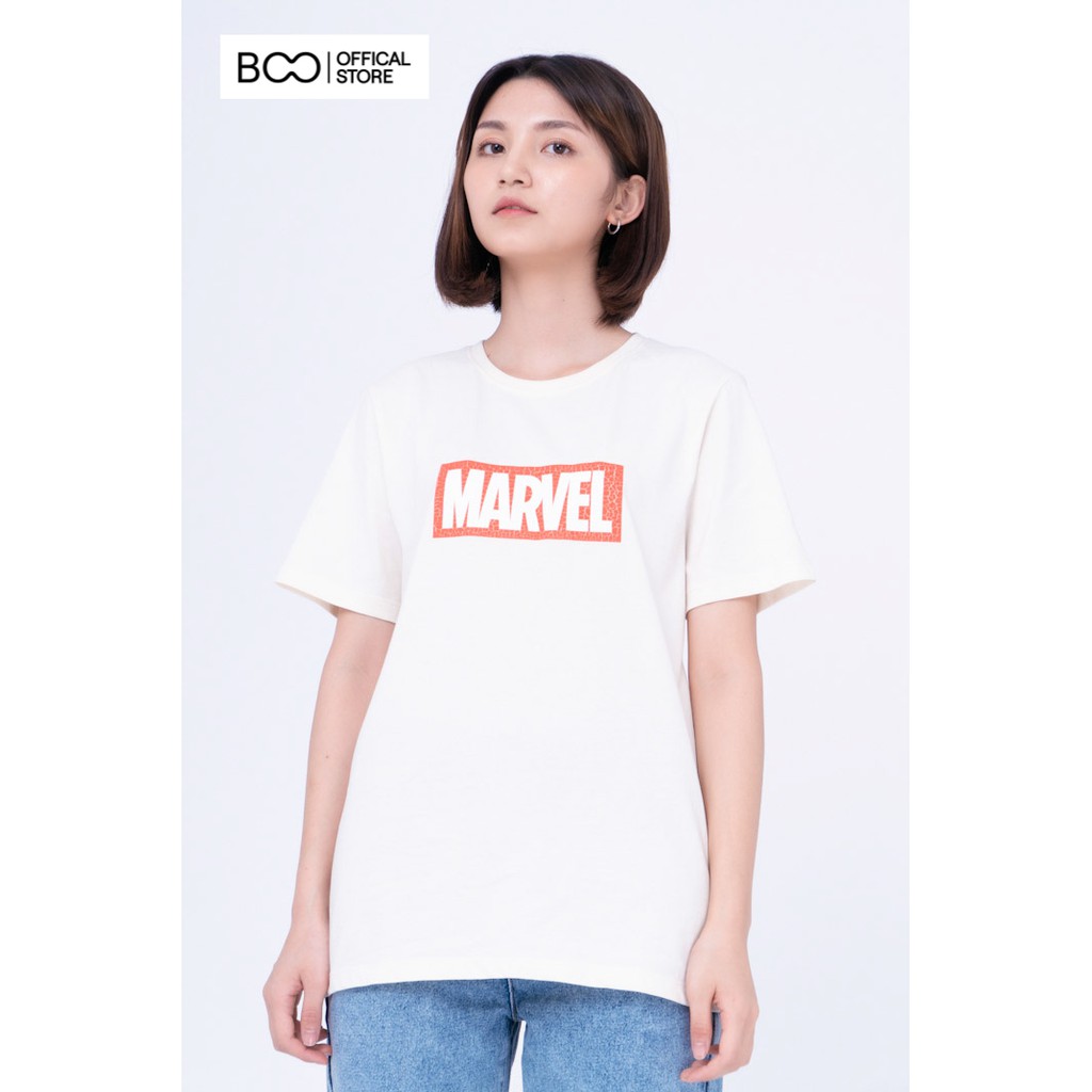  Áo Thun BOO Nữ Dáng Basic In Hình Logo Marvel Dành Cho Gen Z