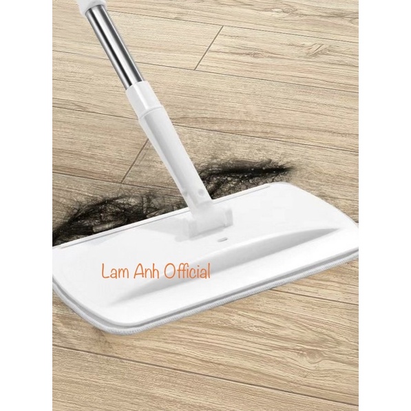 Bộ cây lau nhà tách nước bẩn chính hãng Mysuta bộ vuông, màu ghi trắng, hàng cao cấp