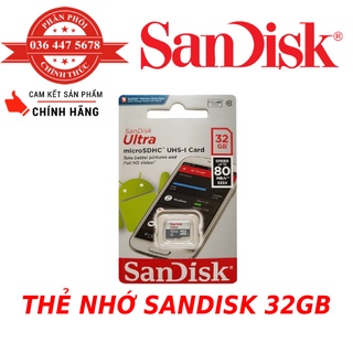 Thẻ nhớ microsdhc sandisk ultra 32gb - uptp 80mb/s sản phẩm chính hãng - bảo hành 5 năm