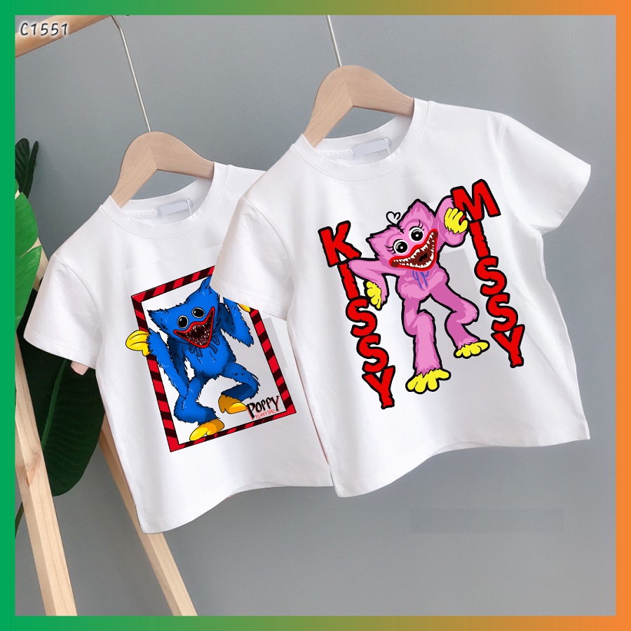 Áo Thun Trẻ Em Tay Ngắn In Poppy Playtime 2 màu trắng nhiều mẫu cực chất
