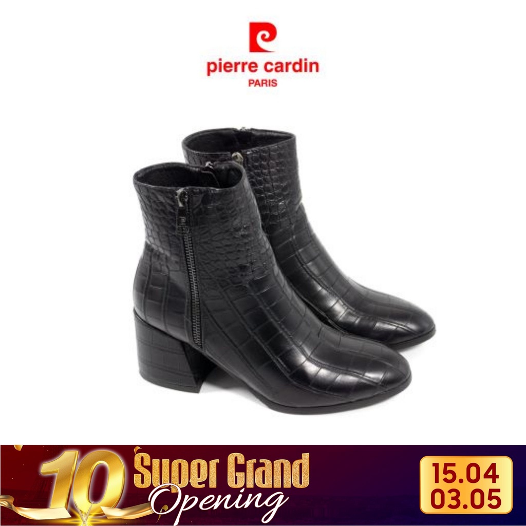 [NEW ARRIVAL] Giày Boots Nữ Foggy, Chất liệu Da PU, Khóa cạnh, Độ cao 7cm, Cổ cao 21cm Pierre Cardin - PCWFWSF 156