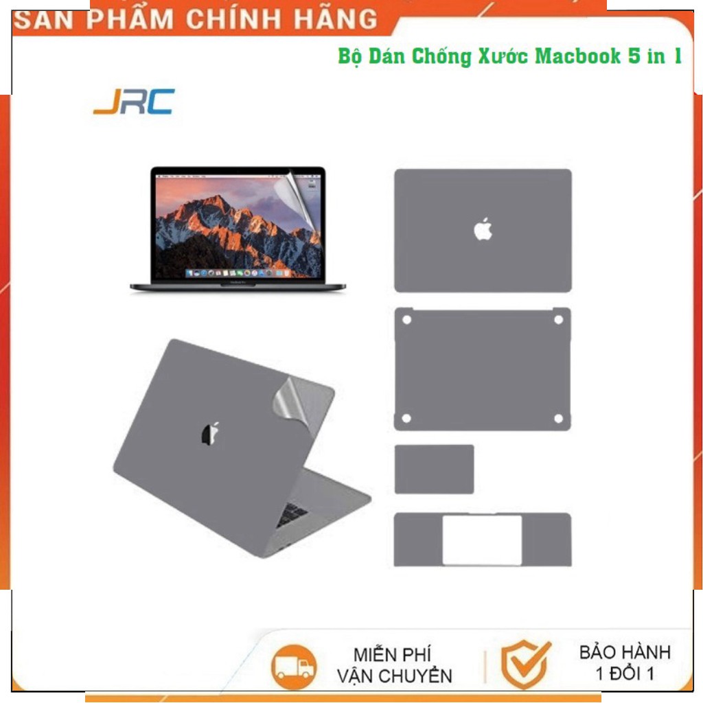 T-  Bộ Dán 3M Macbook Chính Hãng JRC 5iIn 1 - Full Dòng Màu Space Grey